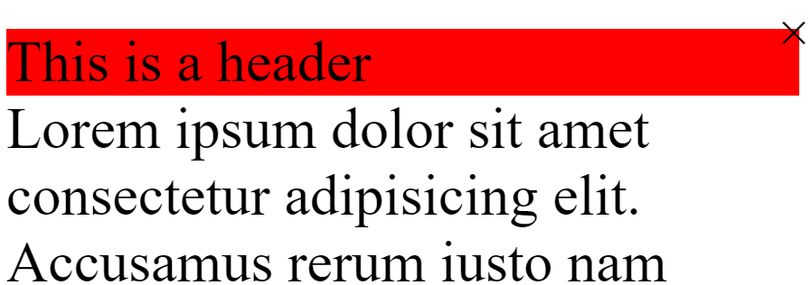 Header without sticky position